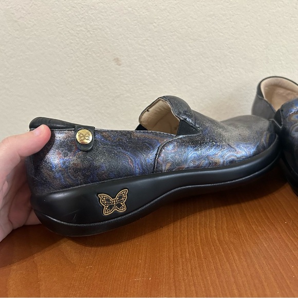 Alegria Women's Sz 8-8.5/EU38 Multicolor Black/Blue Leather PG Lite Loafer Swirl - Picture 6 of 11